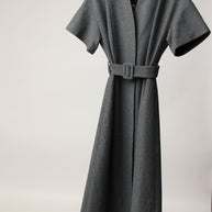 Wool Midi Gray Dress