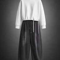Textured Panel Sweatshirt