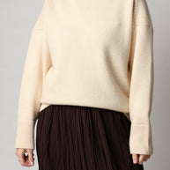 High-Neck Knit Sweater