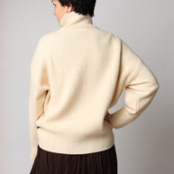 High-Neck Knit Sweater