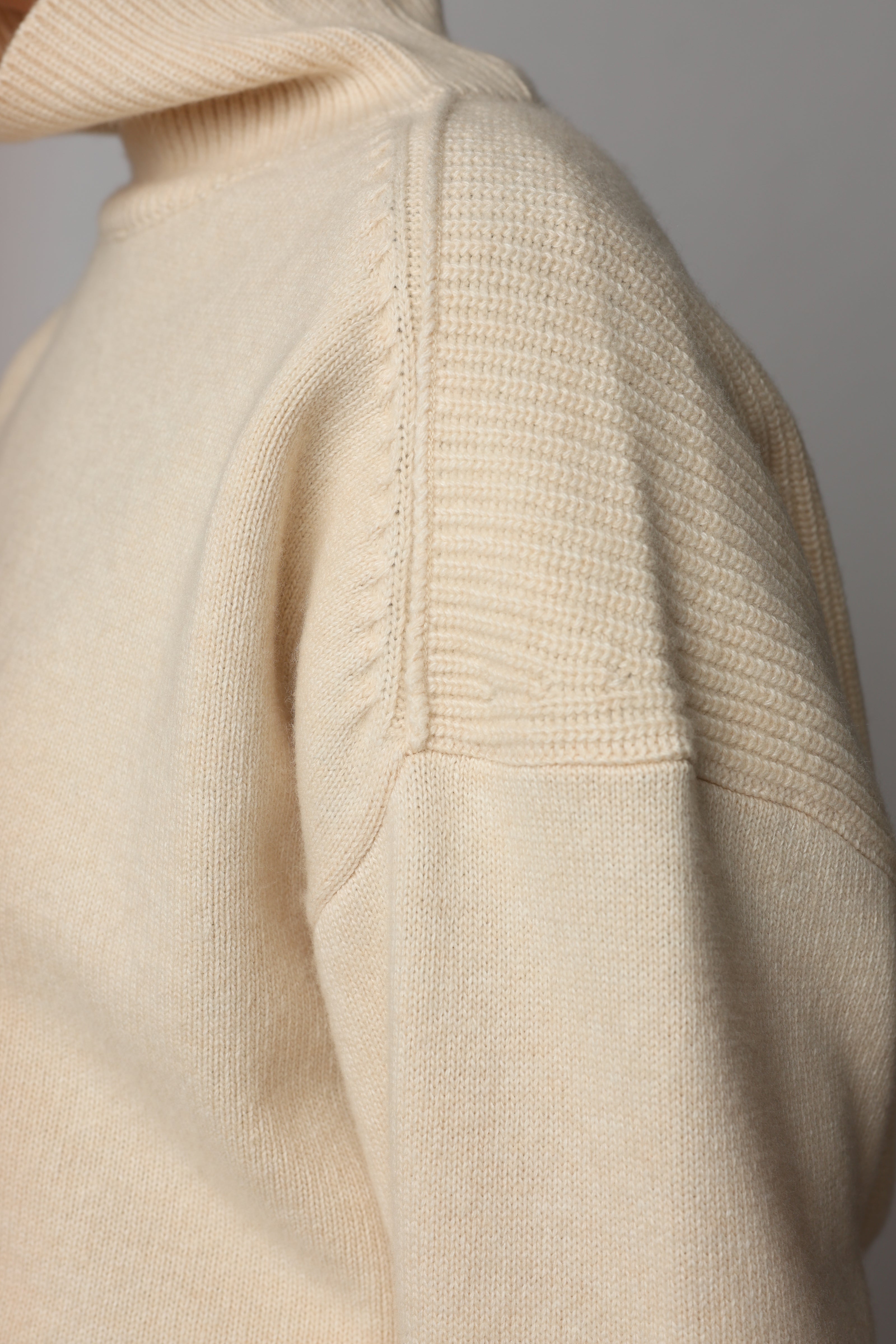 High-Neck Knit Sweater