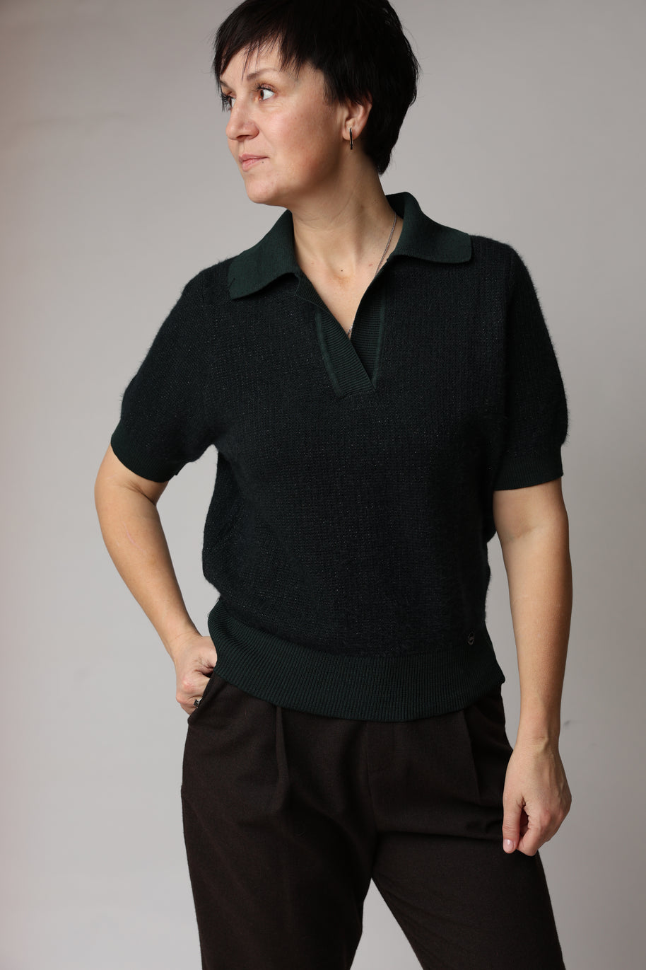 Knit Polo Top