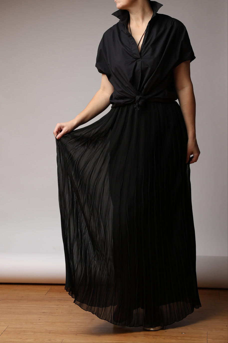 Pleated Maxi Skirt