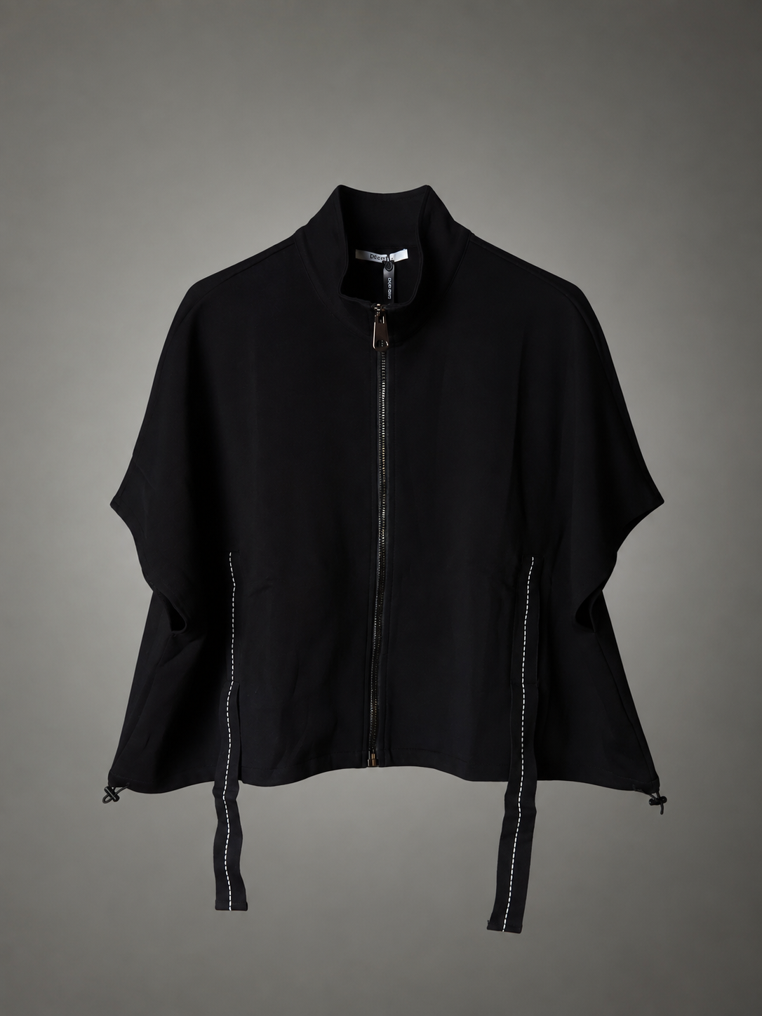 Contrast Stitch Cape Jacket