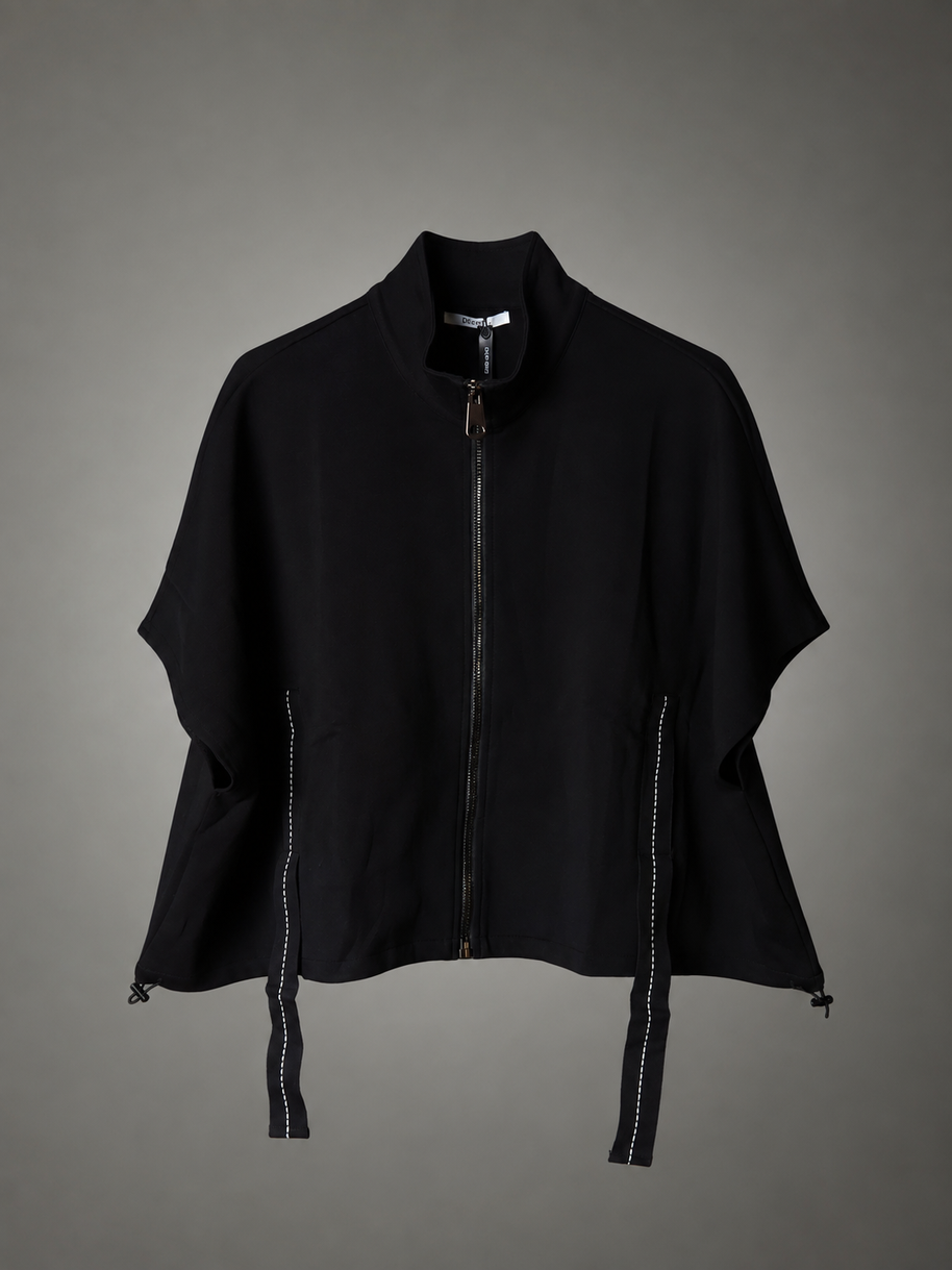 Contrast Stitch Cape Jacket