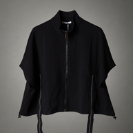 Contrast Stitch Cape Jacket