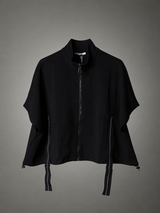 Contrast Stitch Cape Jacket