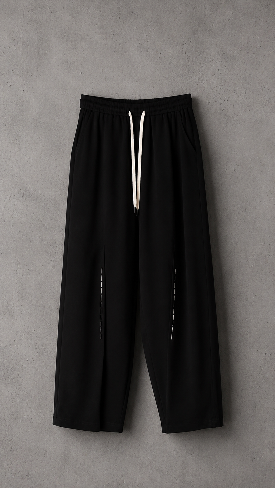 Contrast Stitch Wide-Leg Pants